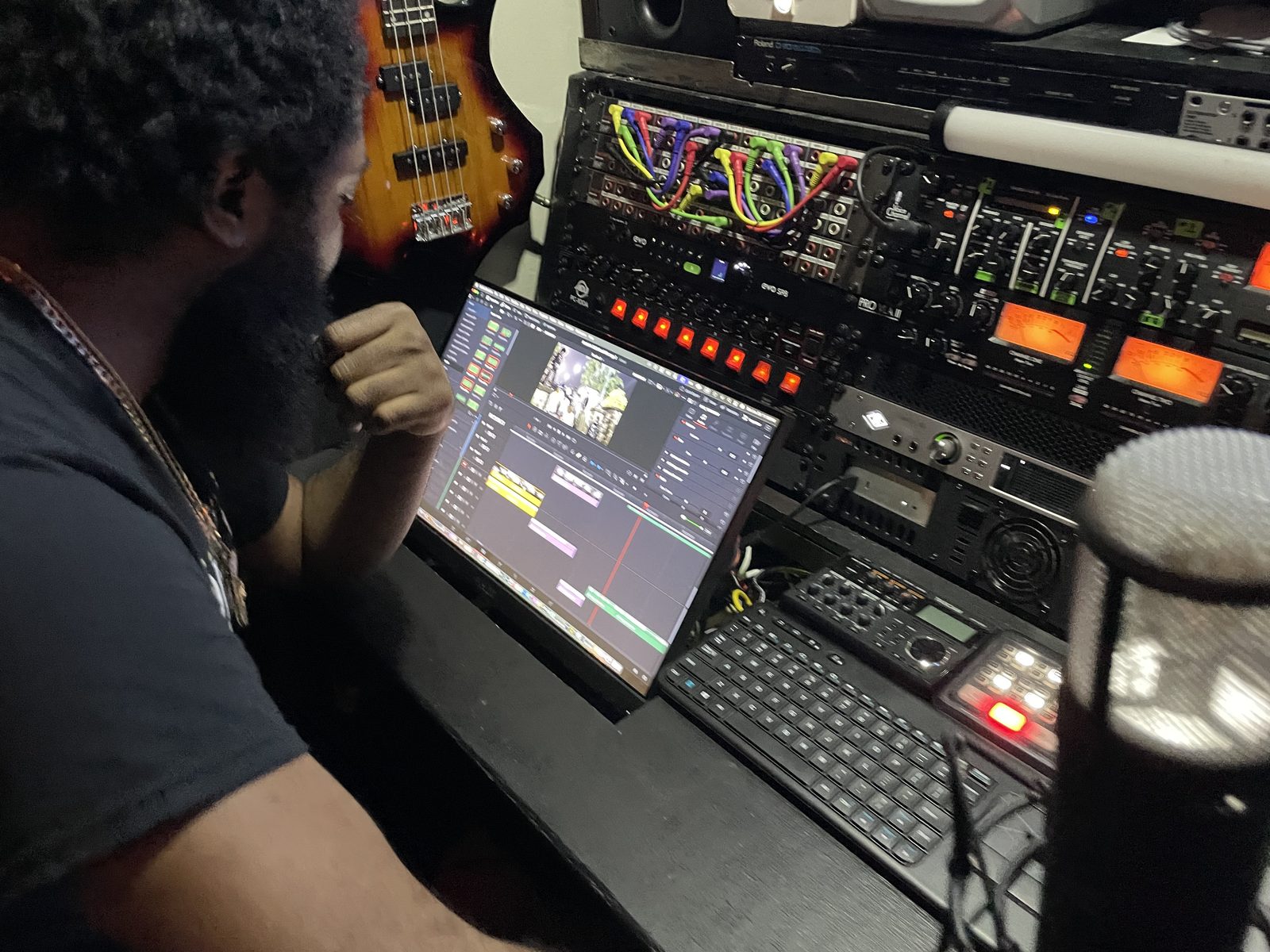Editing a session in the studio